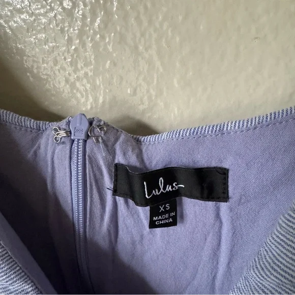 Lulus | Yacht Rock Blue and White Striped Off-the-Shoulder Midi Dress - Picture 4 of 7